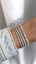 צמיד טניס כסף זירקונים