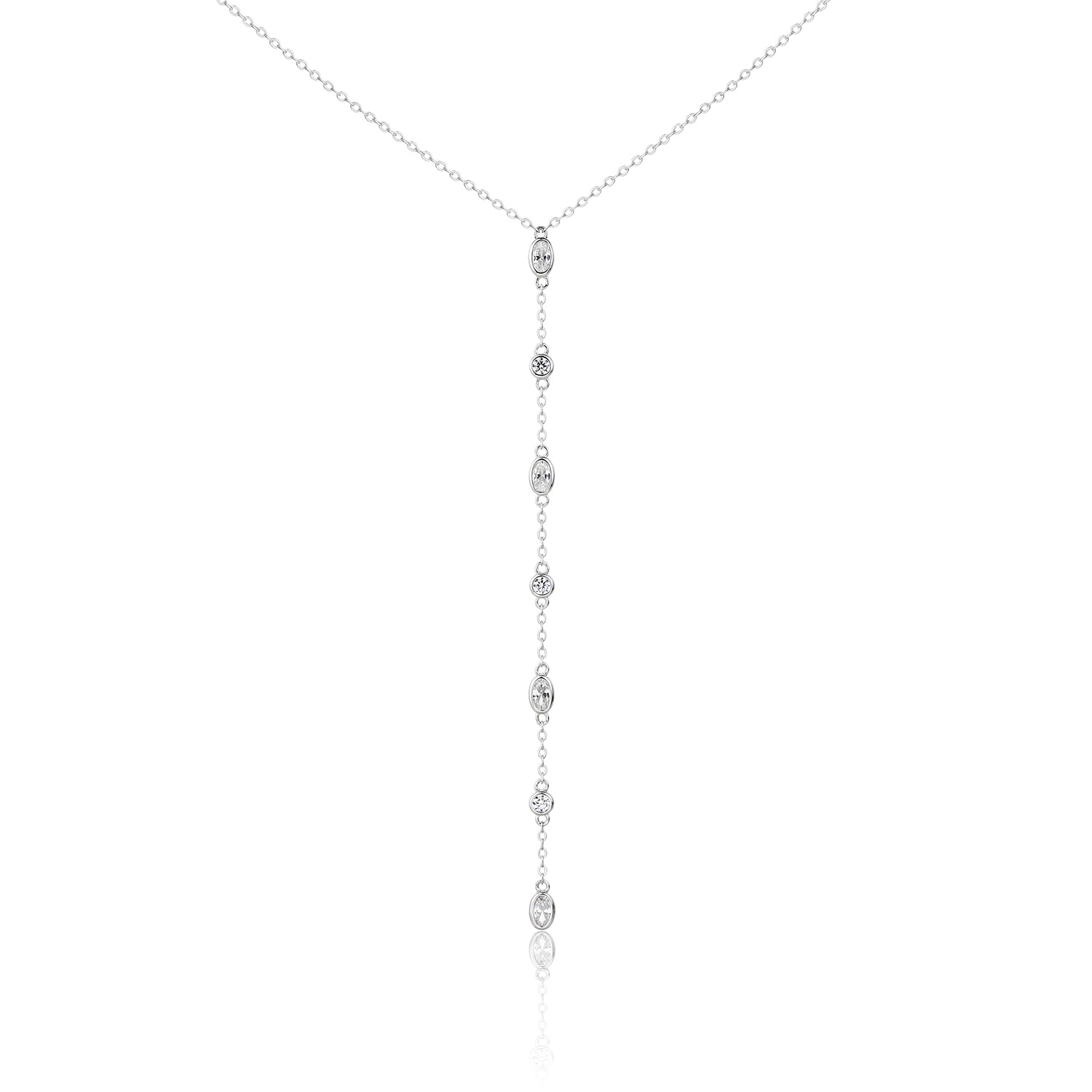 שרשרת כסף 925 עדינה משובצת זרקון - שרשרת נטע